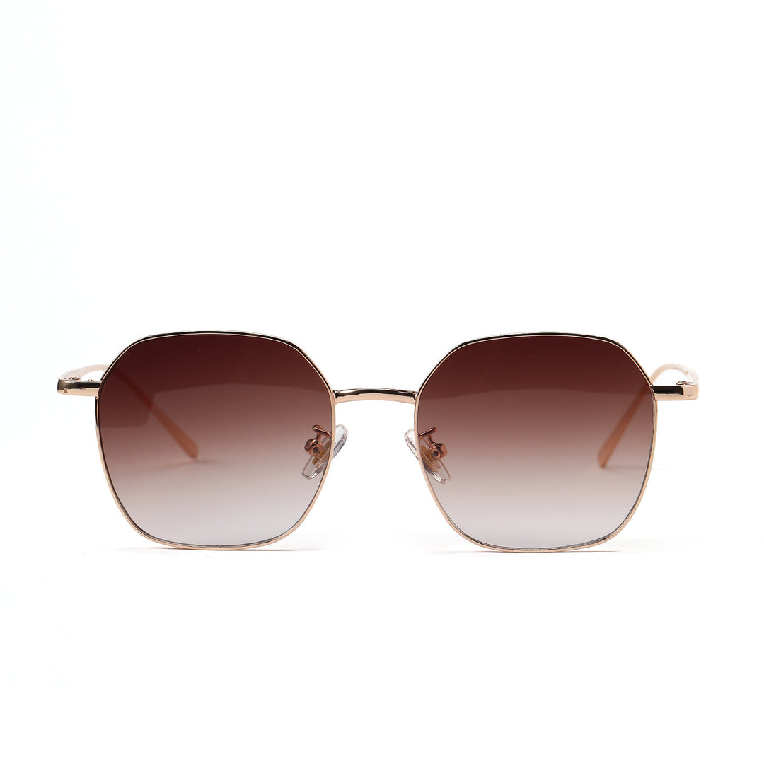 Dame geometrisk solbrille med moderne metallramme Luvikno