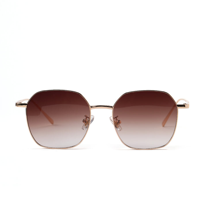 Dame geometrisk solbrille med moderne metallramme Luvikno