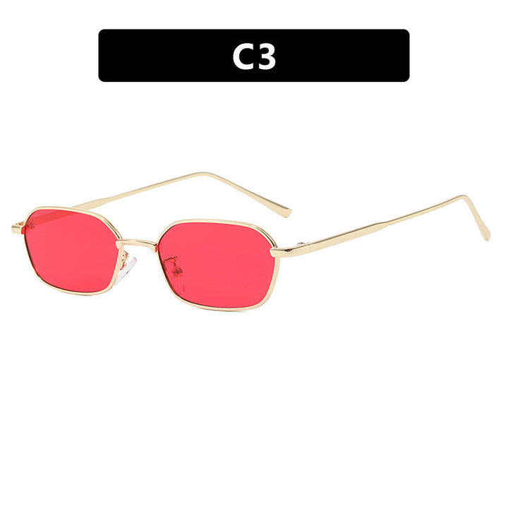 Dame geometrisk solbrille i minimalistisk design Luvikno