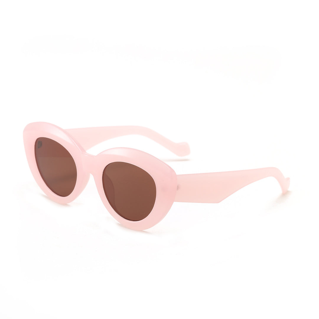 Dame Cat-Eye Solbriller med moderne plastikkinnet Luvikno