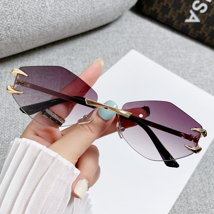 Dame geometrisk oversized solbrille Luvikno
