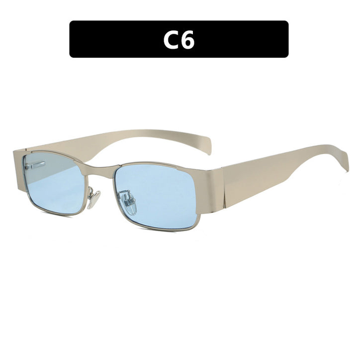 Dame moteriktig rektangulær solbrille med elegante glass Luvikno