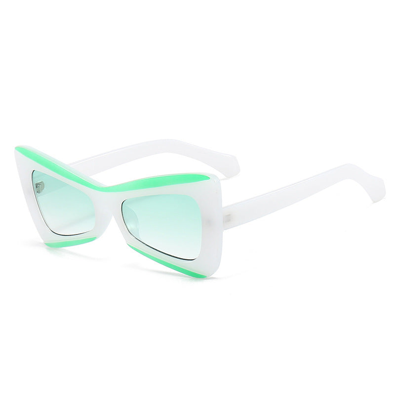 Damer Modische Cat-Eye-solbriller med bred ramme Luvikno