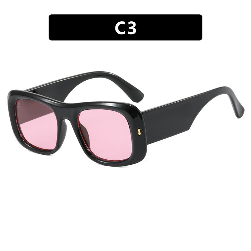 Dame oversized kvadratisk solbrille med bred ramme og polariserte linser Luvikno