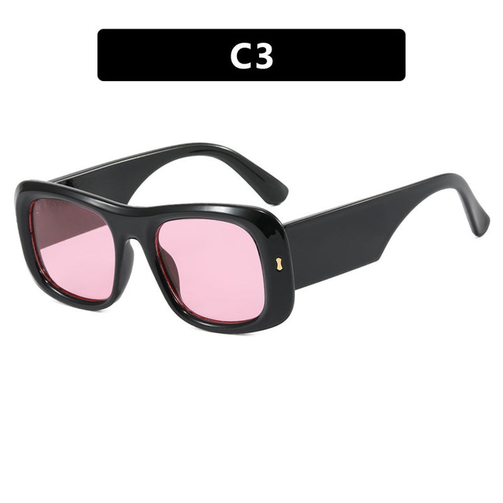 Dame oversized kvadratisk solbrille med bred ramme og polariserte linser Luvikno