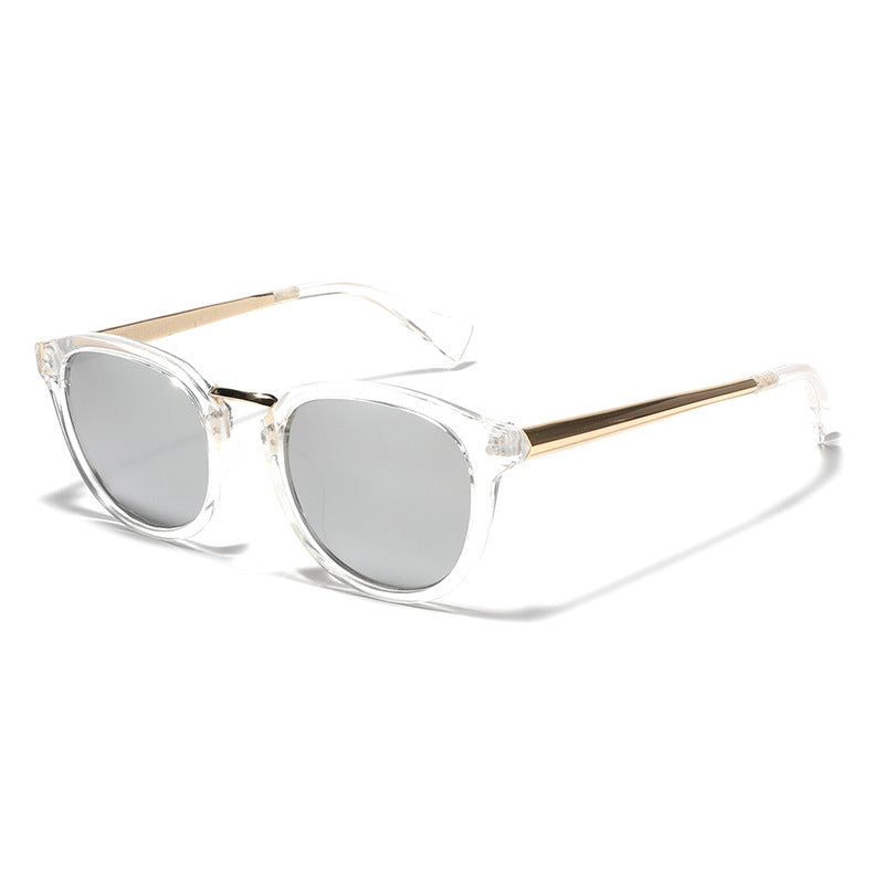 Dame trendy solbriller med fargerike, speilende linser og elegant ramme Luvikno