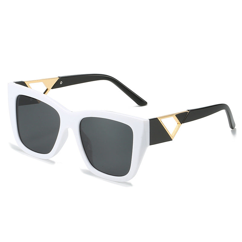 Dame Oversized Solbriller med moderne geometrisk design og elegant metallaccent Luvikno