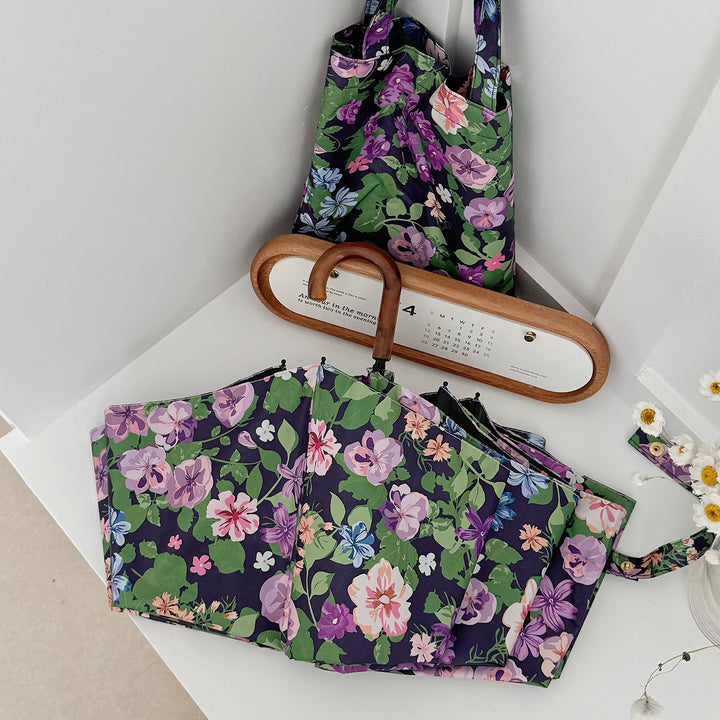 Dame Multifunksjonell skulderveske med blomsterdesign Luvikno