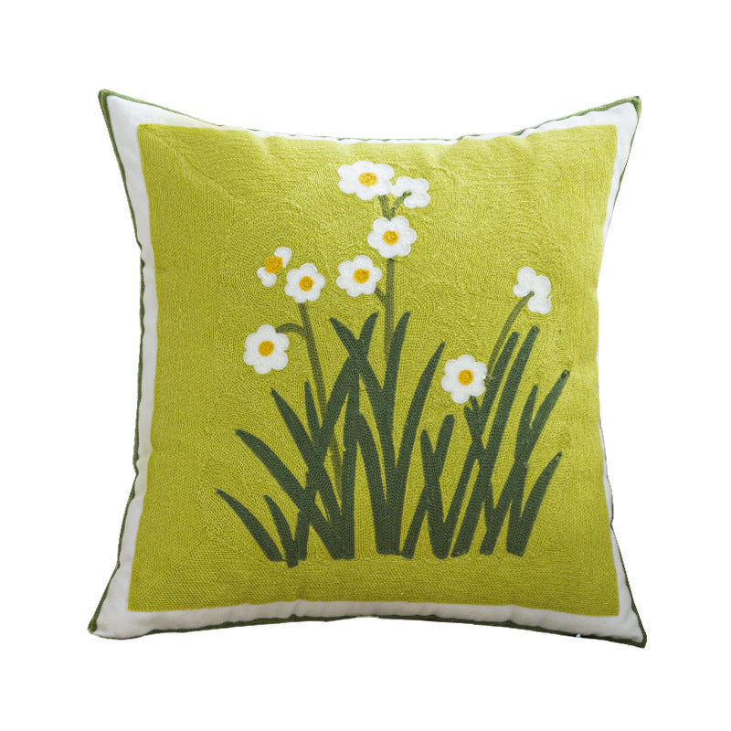 Women Decorative Cushion Cover with Fine Floral Embroidery Luvikno