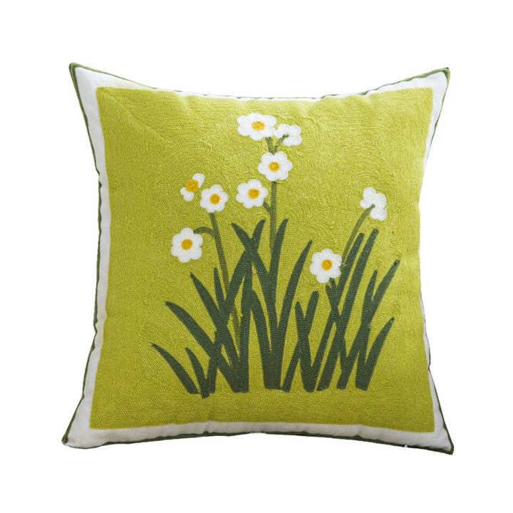 Women Decorative Cushion Cover with Fine Floral Embroidery Luvikno