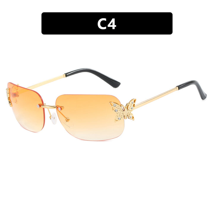Dame moteriktig solbrille med filigran sommerfugldesign og beskyttende glass Luvikno