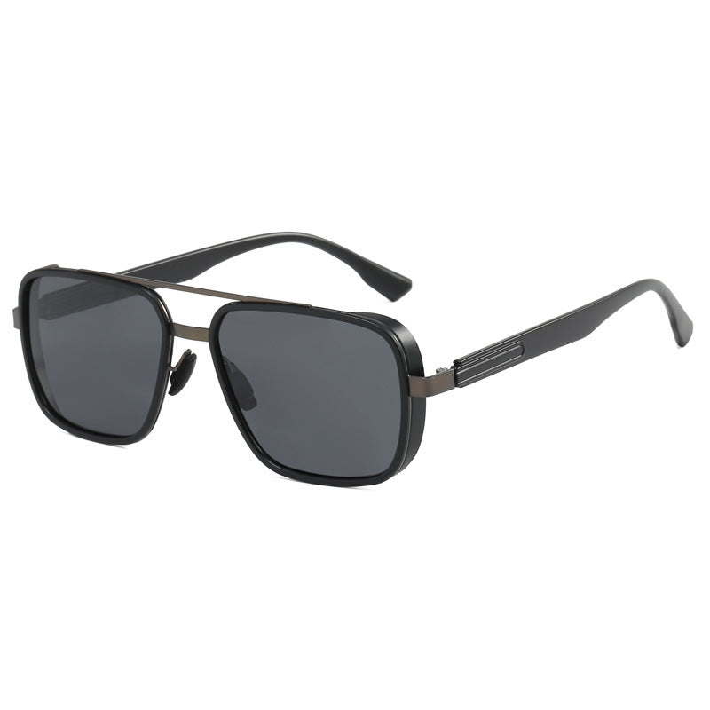 Dame elegant firkantet solbrille med høykvalitets metallramme Luvikno