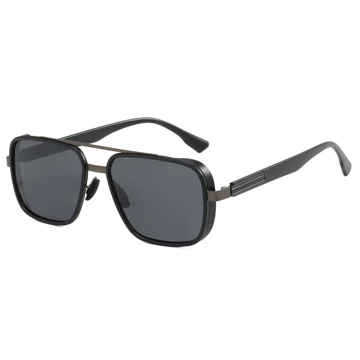 Dame elegant firkantet solbrille med høykvalitets metallramme Luvikno