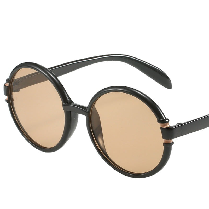 Dame rund solbrille i trendy leopardmønster med UV-beskyttelse Luvikno