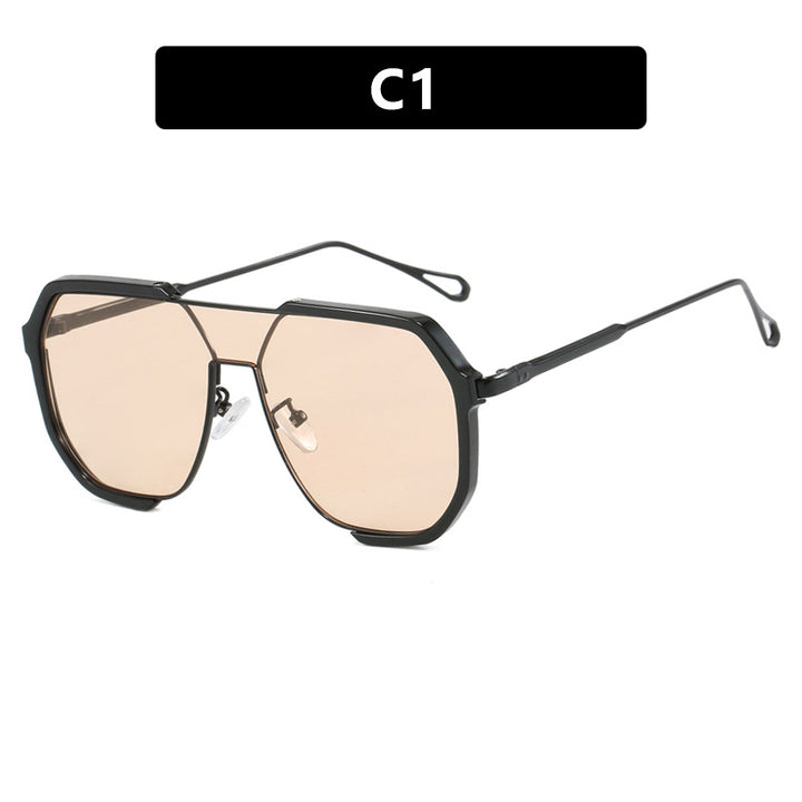 Dame geometrisk solbrille med spesiell ramme og UV-beskyttelse Luvikno