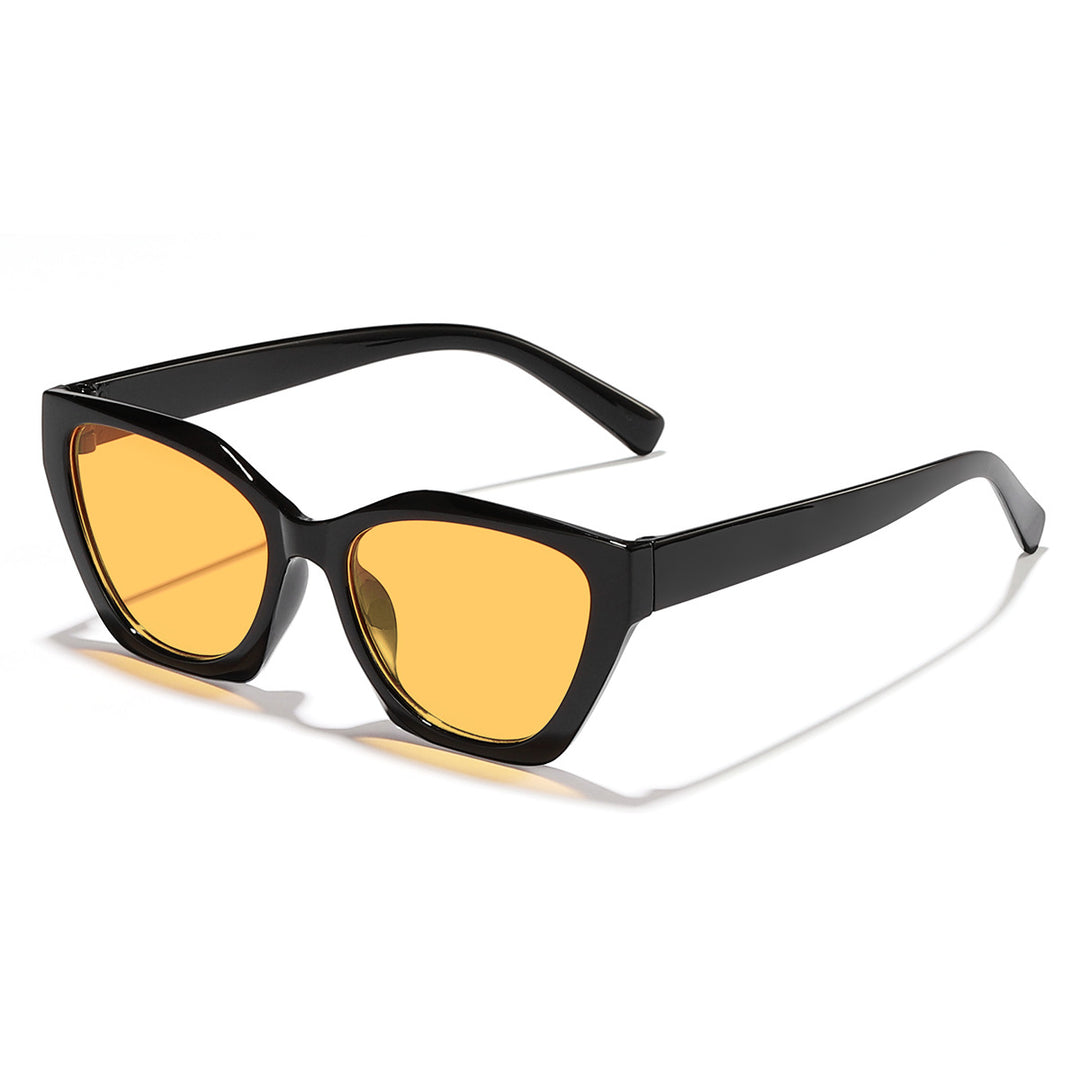 Dame geometrisk solbrille med moderne, hypoallergen plastramme Luvikno