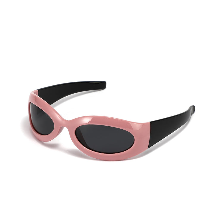 Dame modische retro solbrille i trendy oval design Luvikno