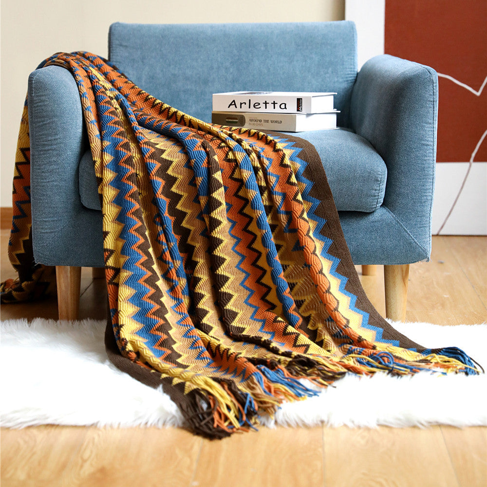 Damer Zigzag Mønster Blanket Luvikno