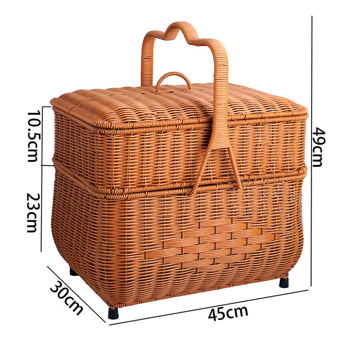 Dame Elegant klessekurv med lokk og praktiske håndtak Luvikno