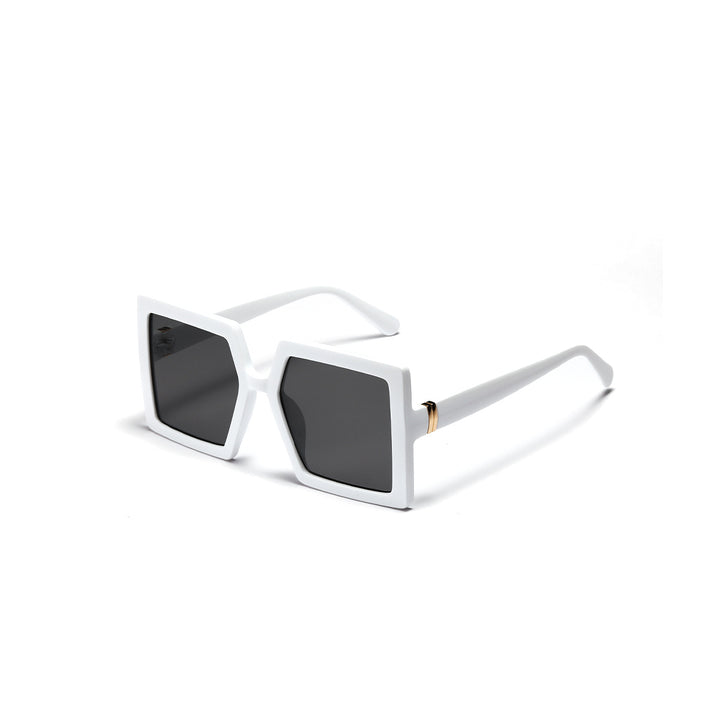 Dame geometrisk solbrille med moderne, bred ramme Luvikno