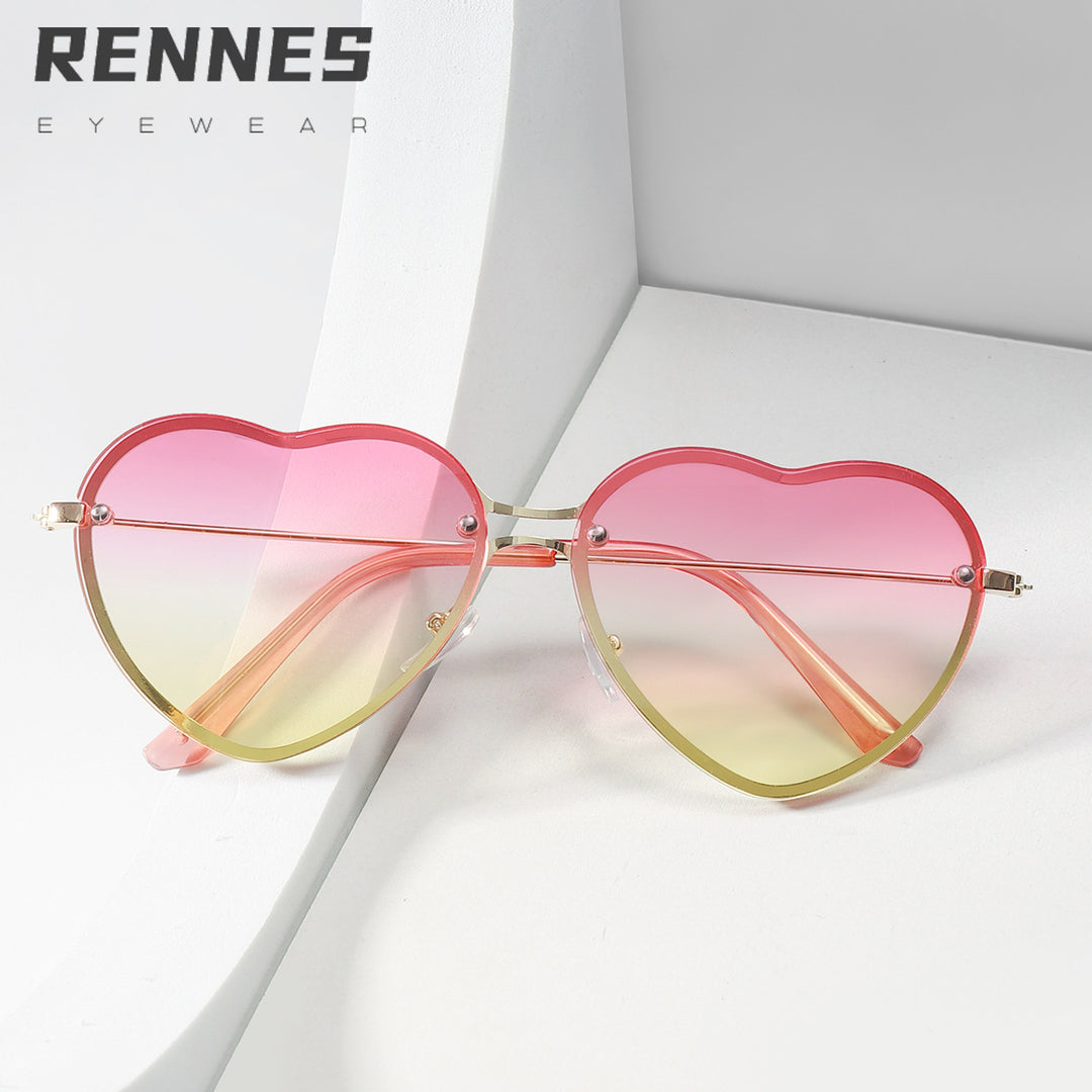 Dame hjerteformet solbrille med stilige linser Luvikno