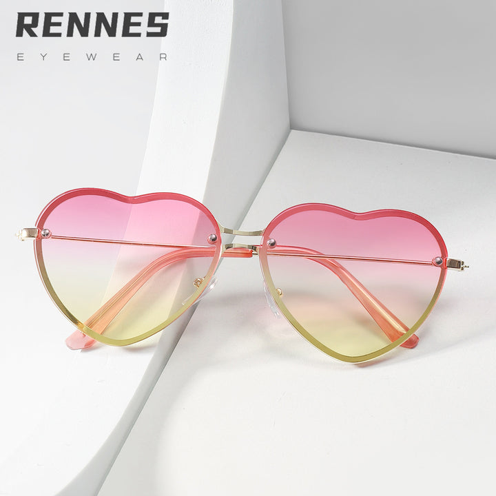 Dame hjerteformet solbrille med stilige linser Luvikno