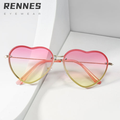 Dame hjerteformet solbrille med stilige linser Luvikno
