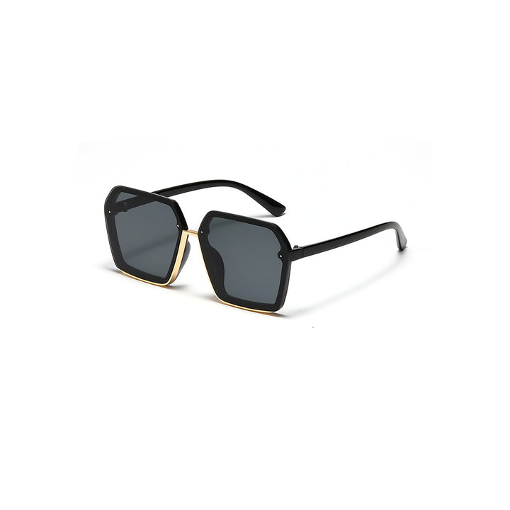 Dame kreative oversized solbriller med unik geometri Luvikno