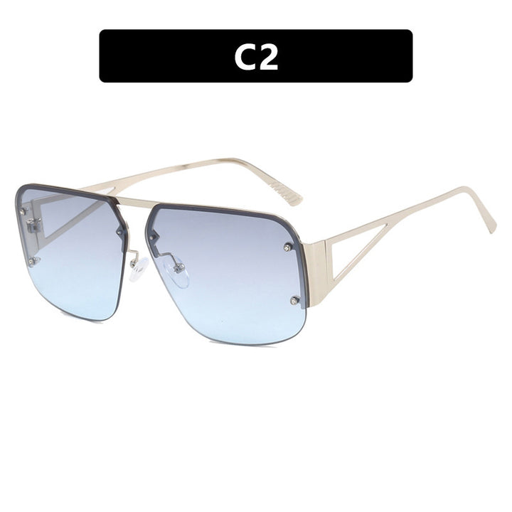 Dame futuristisk solbrille med firkantet ramme og speilende glass Luvikno