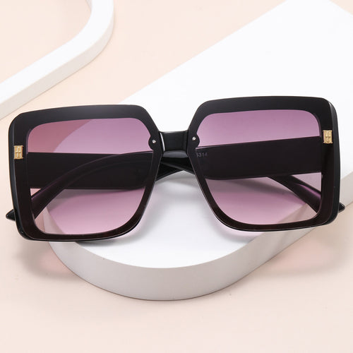 Damer trendy oversized firkantet solbrille Luvikno