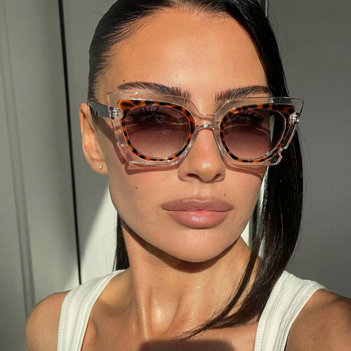 Dame oversized solbriller med ekstravagant ramme og UV-beskyttelse Luvikno