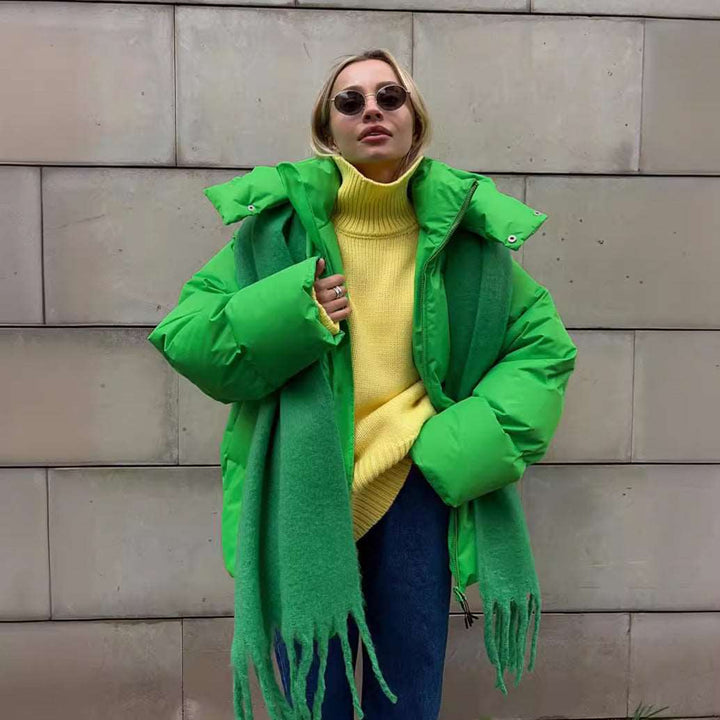 Luvik | Dames Puffer-jakke - Brun - Varm Vinterjakke - Komfortabel