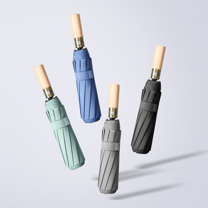 Dame elegant faltparaply med ergonomisk treratt og vindmotstandsdyktig konstruksjon Luvikno
