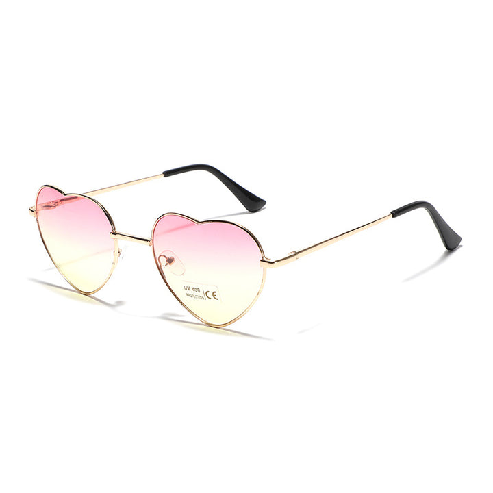 Dame hjerteformet solbrille med UV-beskyttelse og delikat ramme Luvikno