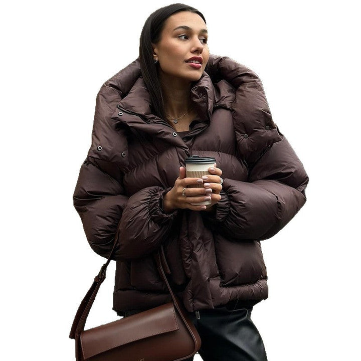 Dame quiltet vinterjakke med oversized hette Luvik
