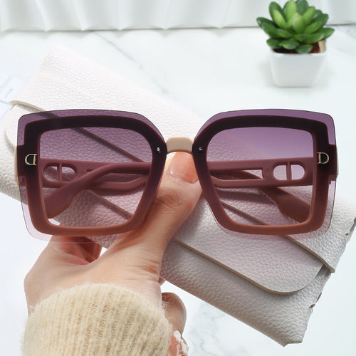 Dame moteriktig oversized solbrille i geometrisk design Luvikno
