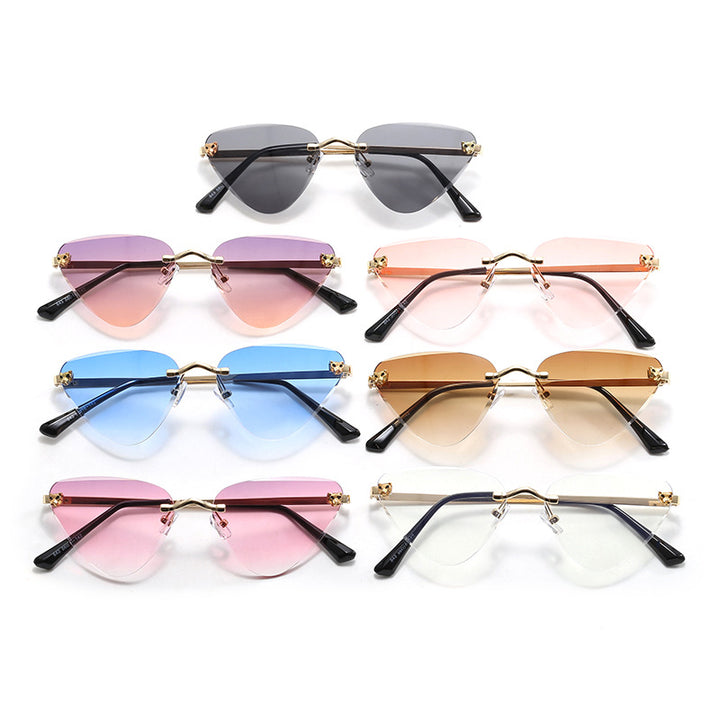 Dame Cat-Eye Solbriller med elegant metallramme Luvikno