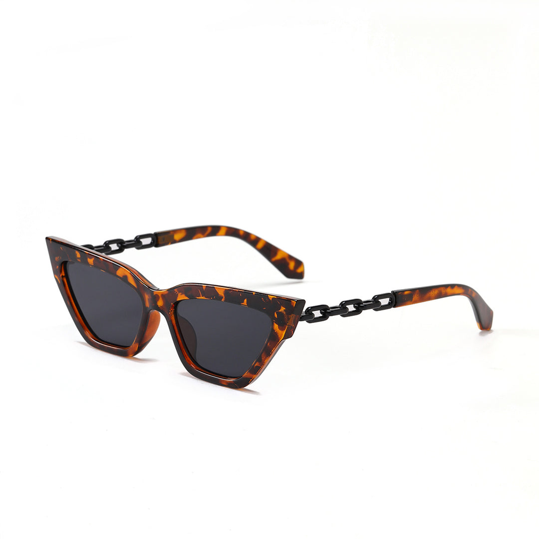 Dame Cat-Eye solbrille med luksuriøs kjettingramme Luvikno