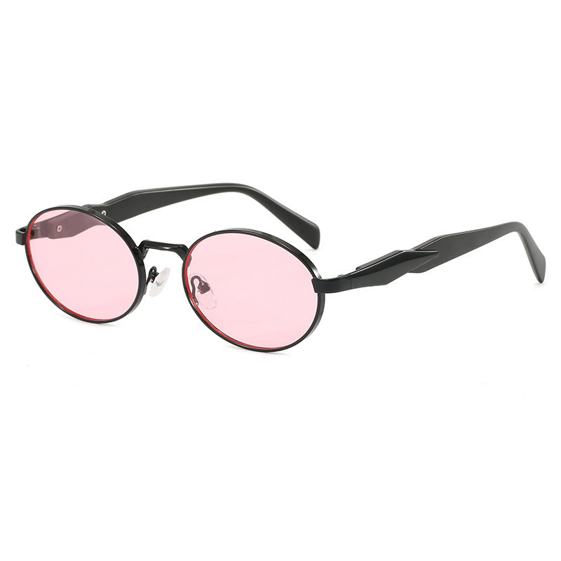 Dame designer solbrille med høyverdig rund ramme og beskyttende UV-filter Luvikno
