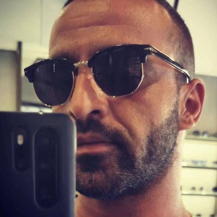 Dame geometrisk solbrille med luksuriøs ramme Luvikno