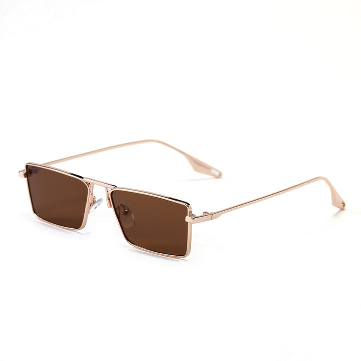 Dame elegant firkantet solbrille med smal metallramme og UV-beskyttelse Luvikno
