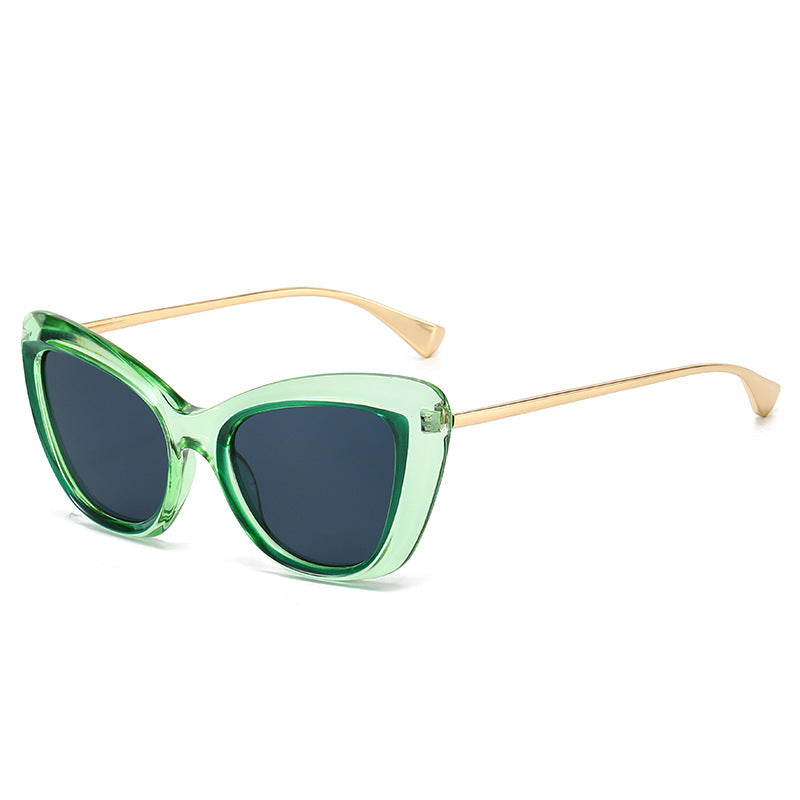 Dame Cat-Eye solbriller med elegant metallramme Luvikno