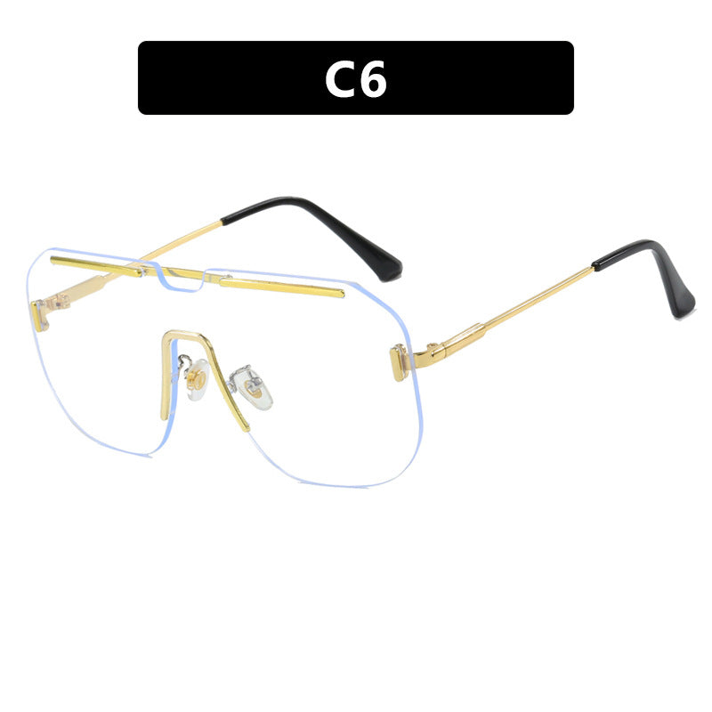 Dame geometrisk solbrille med stilramme i metall og UV-beskyttelse Luvikno