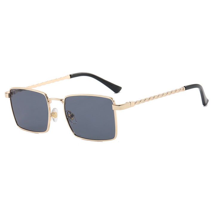 Dame kvadratisk solbrille med elegant metallramme Luvikno