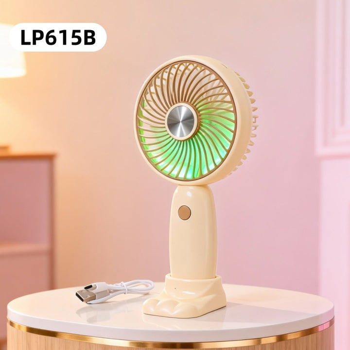 Dame bærbar Mini-vifte med LED-lyseffekter og ergonomisk design Luvikno