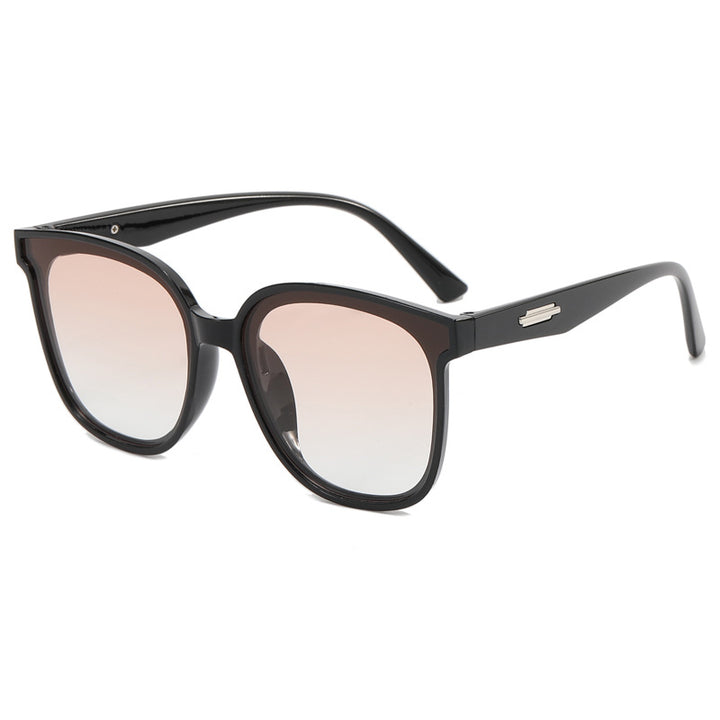 Dame moteriktig oversized solbrille med kombinert ramme Luvikno