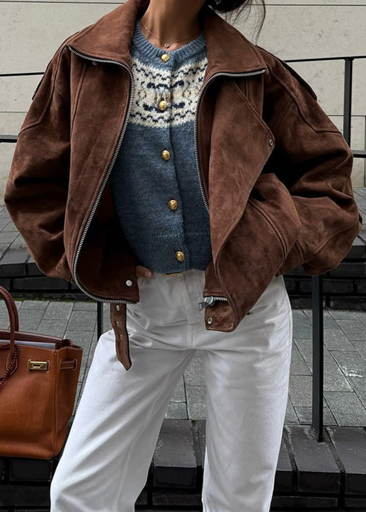 Luvik | Nubuck Moto Bomber Jacket