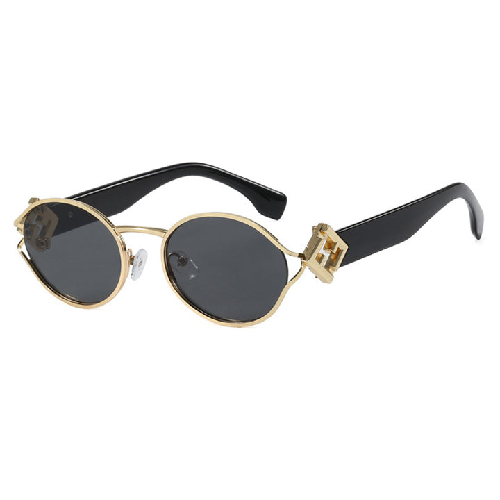 Dame moter solbrille med elegant metallramme og UV-beskyttelse Luvikno