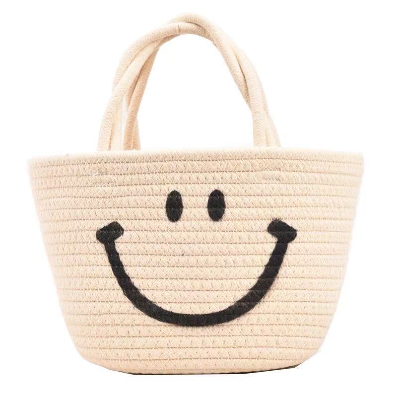 Dame håndveske med lyst Smiley-motiv Luvikno