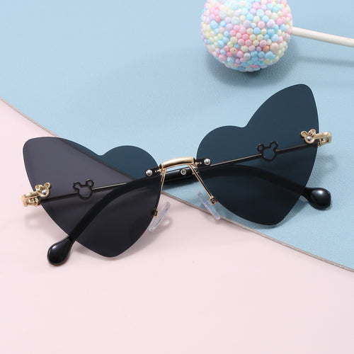 Damer hjerteformet solbrille med dekorert ramme Luvikno